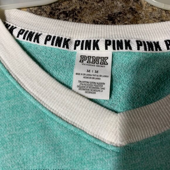 collection of 2 PINK long sleeve t-shirts, colors mint & brown, size M - Picture 7 of 8